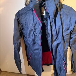 Roxy Navy Jacket with Pink Trim - Ski Snowboard Parka